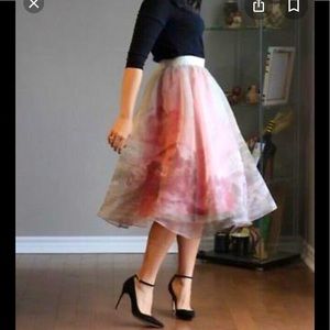 NWT Snow Rose Skirt Anthropologie 12 Organza skirt